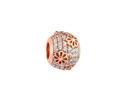 Clearance Apart Zawieszka srebrna beads z cyrkoniami - kwiaty
