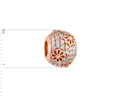 Clearance Apart Zawieszka srebrna beads z cyrkoniami - kwiaty