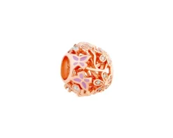 Apart Zawieszka srebrna beads z cyrkoniami i emalią - kwiaty, motyle< Beads