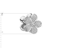 Apart Zawieszka srebrna beads z cyrkoniami - kwiaty< Beads