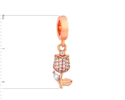 Apart Zawieszka srebrna beads z cyrkoniami - tulipan