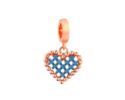 Apart Zawieszka srebrna beads z cyrkoniami - serce< Wszystkie