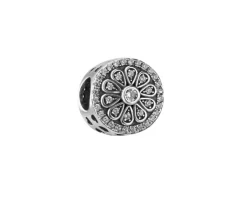 Apart Zawieszka srebrna beads z cyrkoniami - kwiat< Beads