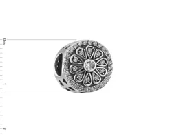 Apart Zawieszka srebrna beads z cyrkoniami - kwiat< Beads