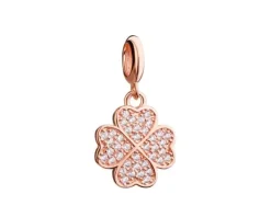 New Apart Zawieszka srebrna beads z cyrkoniami - koniczyna