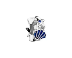 Outlet Apart Zawieszka srebrna beads z cyrkoniami - stoper - rozgwiazda, muszelka