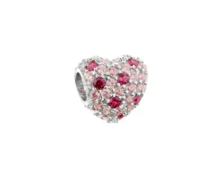Discount Apart Zawieszka srebrna beads z cyrkoniami - serce
