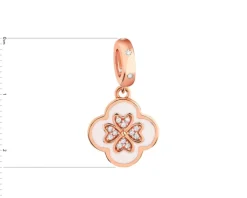 Best Apart Zawieszka srebrna beads z cyrkoniami i emalią - koniczyna