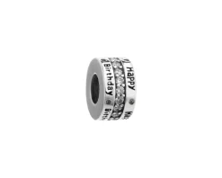 Apart Zawieszka srebrna beads z cyrkoniami - urodziny< Beads
