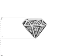 Best Apart Zawieszka srebrna beads z cyrkoniami - diament