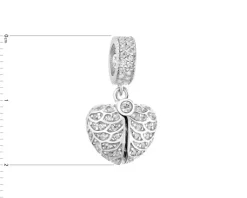 Apart Zawieszka srebrna beads z cyrkoniami - serce< Beads