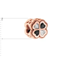Apart Zawieszka srebrna beads z cyrkoniami - koniczyna, serce< Beads