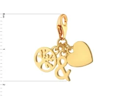 New Apart Zawieszka srebrna charms - serce, drzewko