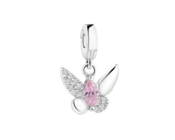 Sale Apart Zawieszka srebrna new charms z cyrkoniami - motyl