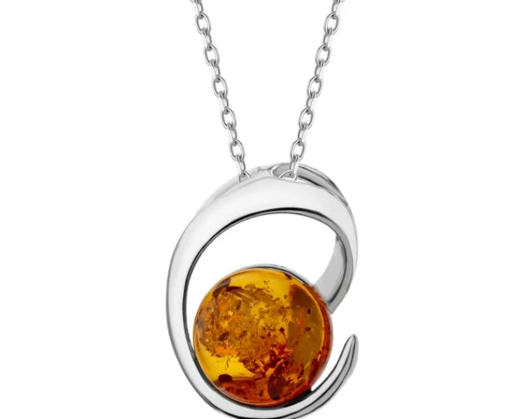 Sale Apart Zawieszka srebrna z bursztynem