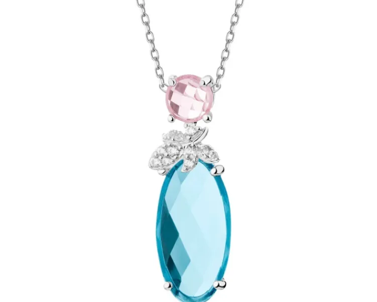 Apart Zawieszka srebrna z cyrkoniami i szlifowanym szkłem< Wszystkie