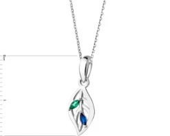 Online Apart Zawieszka srebrna z cyrkoniami - liść