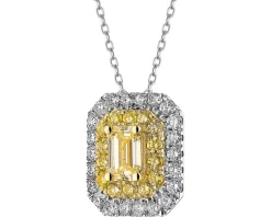 Discount Apart Zawieszka z białego i żółtego złota z diamentami - 0,60 ct - próba 585