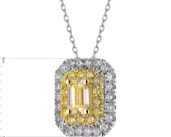 Discount Apart Zawieszka z białego i żółtego złota z diamentami - 0,60 ct - próba 585