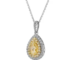 Apart Zawieszka z białego i żółtego złota z diamentami - VS2/Fancy Light Yellow - 1,36 ct - próba 750< Zawieszki