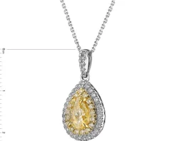 Apart Zawieszka z białego i żółtego złota z diamentami - VS2/Fancy Light Yellow - 1,36 ct - próba 750< Zawieszki