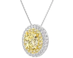 Apart Zawieszka z białego i żółtego złota z diamentami - VS2/Fancy Light Yellow - 1,34 ct - próba 750< Zawieszki