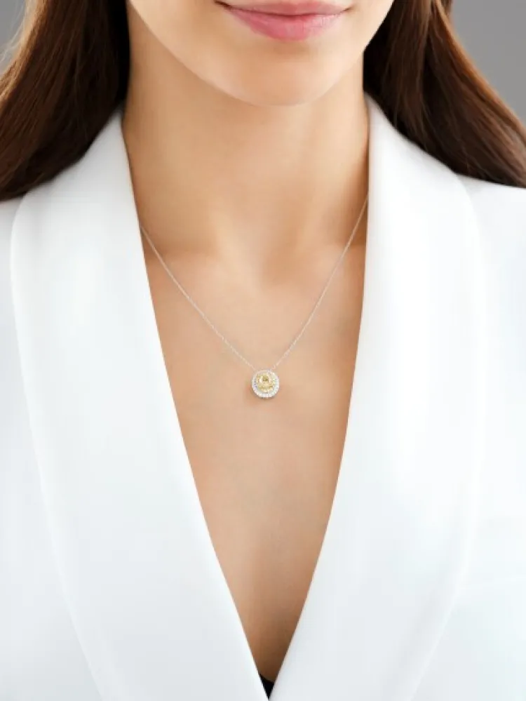 Apart Zawieszka z białego i żółtego złota z diamentami - VS2/Fancy Light Yellow - 1,34 ct - próba 750< Zawieszki