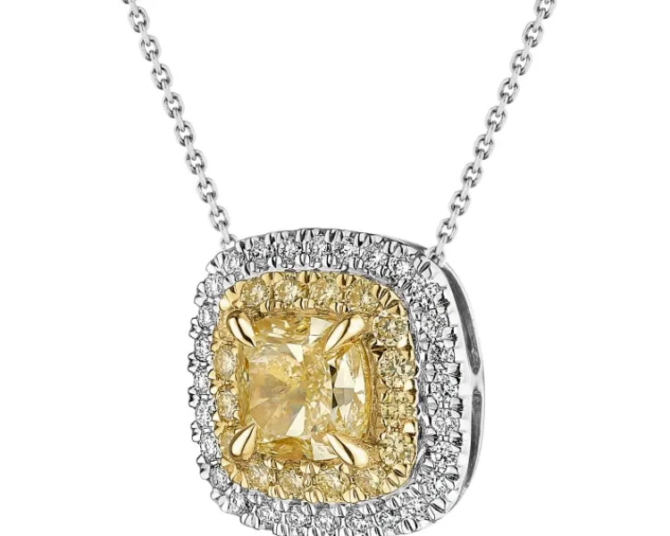 Apart Zawieszka z białego i żółtego złota z diamentami - VS2/Fancy Light Yellow - 1,31 ct - próba 750< Zawieszki