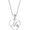 Online Apart Zawieszka z białego złota z diamentem - litera M, serce - 0,005 ct - próba 585
