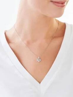 New Apart Zawieszka z białego złota z diamentami - serce - 0,008 ct - próba 585