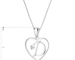 Apart Zawieszka z białego złota z diamentem - litera D, serce - 0,005 ct - próba 585< Zawieszki