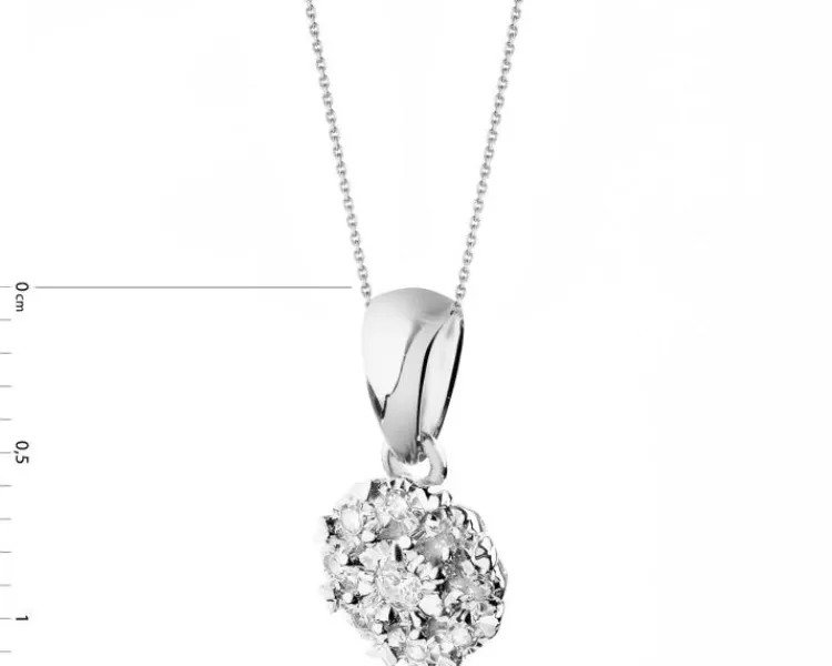 Clearance Apart Zawieszka z białego złota z diamentami - 0,05 ct - próba 585
