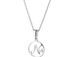Apart Zawieszka z białego złota z diamentem - litera N - 0,003 ct - próba 585< Zawieszki