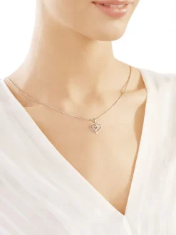 Apart Zawieszka z białego złota z diamentami - serca - 0,02 ct - próba 585< Zawieszki