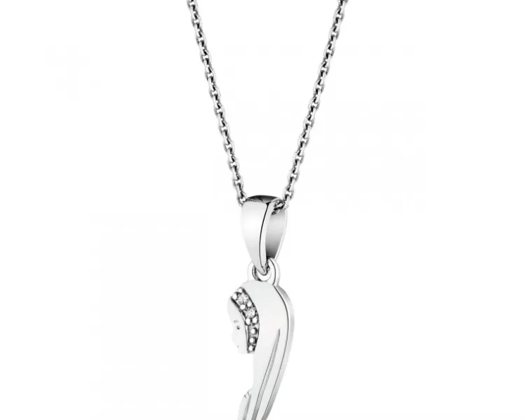 Apart Zawieszka z białego złota z diamentami - medalik Matka Boska - 0,006 ct - próba 585< Zawieszki