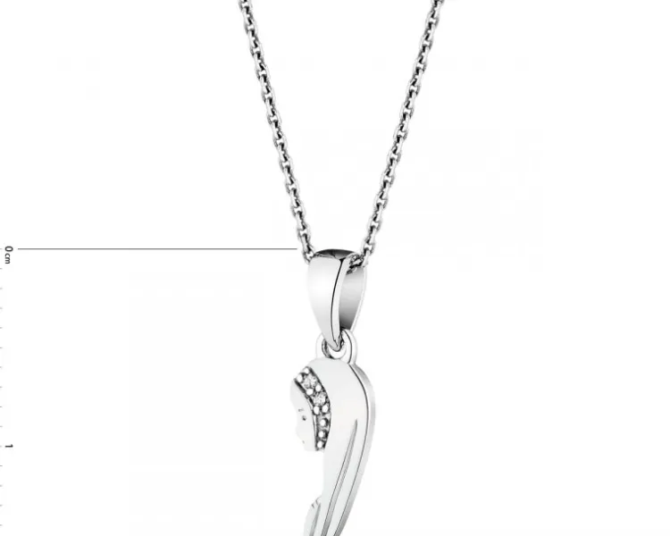 Apart Zawieszka z białego złota z diamentami - medalik Matka Boska - 0,006 ct - próba 585< Zawieszki