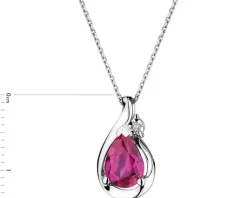 Clearance Apart Zawieszka z białego złota z diamentem i rubinem syntetycznym - próba 375