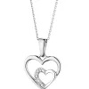 Apart Zawieszka z białego złota z diamentami - serca - 0,004 ct - próba 585< Zawieszki