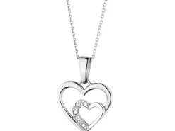 Apart Zawieszka z białego złota z diamentami - serca - 0,004 ct - próba 585< Zawieszki
