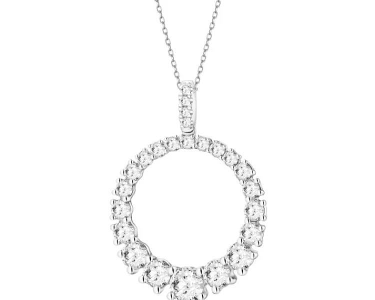 Apart Zawieszka z białego złota z brylantami laboratoryjnymi - koło - 0,85 ct - próba 585< Wszystkie