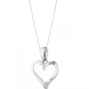 Clearance Apart Zawieszka z białego złota z diamentem - serce - 0,002 ct - próba 585