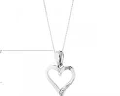 Clearance Apart Zawieszka z białego złota z diamentem - serce - 0,002 ct - próba 585