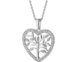 Apart Zawieszka z białego złota z diamentami - drzewko, serce - 0,01 ct - próba 585< Zawieszki
