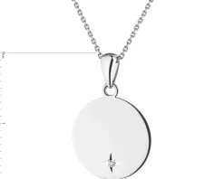 Sale Apart Zawieszka z białego złota z diamentem – koło - 0,005 ct - próba 585