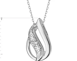 Apart Zawieszka z białego złota z diamentem - 0,006 ct - próba 585< Zawieszki