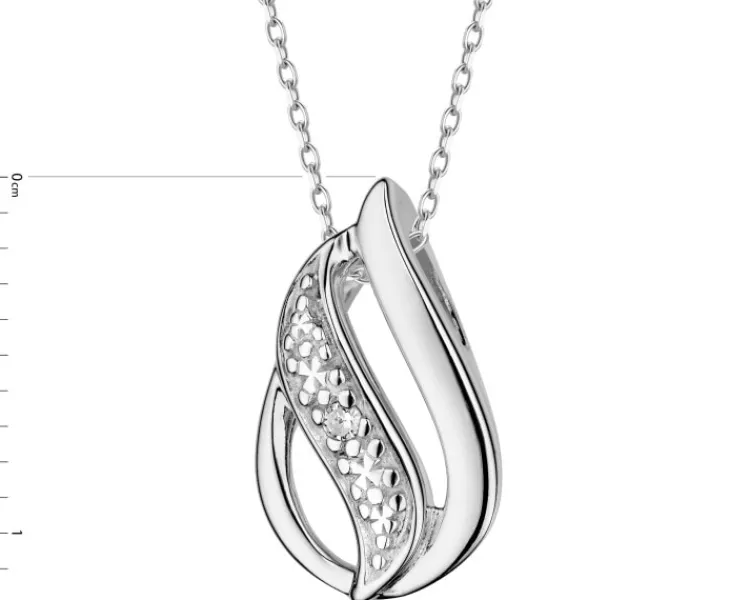 Apart Zawieszka z białego złota z diamentem - 0,006 ct - próba 585< Zawieszki