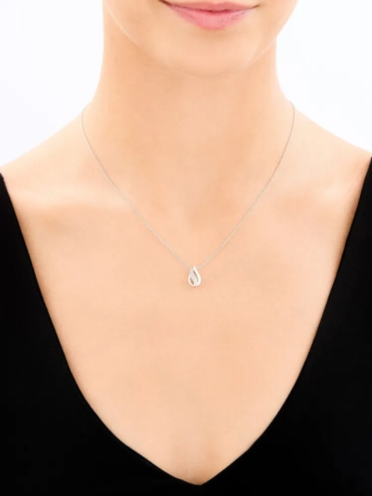 Apart Zawieszka z białego złota z diamentem - 0,006 ct - próba 585< Zawieszki
