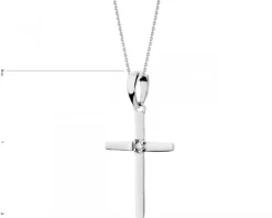 Apart Zawieszka z białego złota z brylantem - krzyż - 0,008 ct - próba 375< Zawieszki