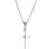 Hot Apart Zawieszka z białego złota z brylantem - krzyż - 0,006 ct - próba 585