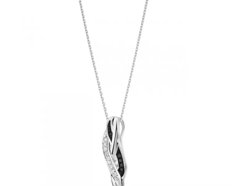 Apart Zawieszka z białego złota z diamentami - 0,03 ct - próba 585< Zawieszki